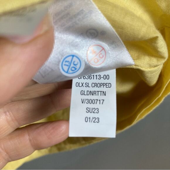 Banana Republic top XL NWT Shell linen yellow relaxed boxy lagenlook - Picture 10 of 12